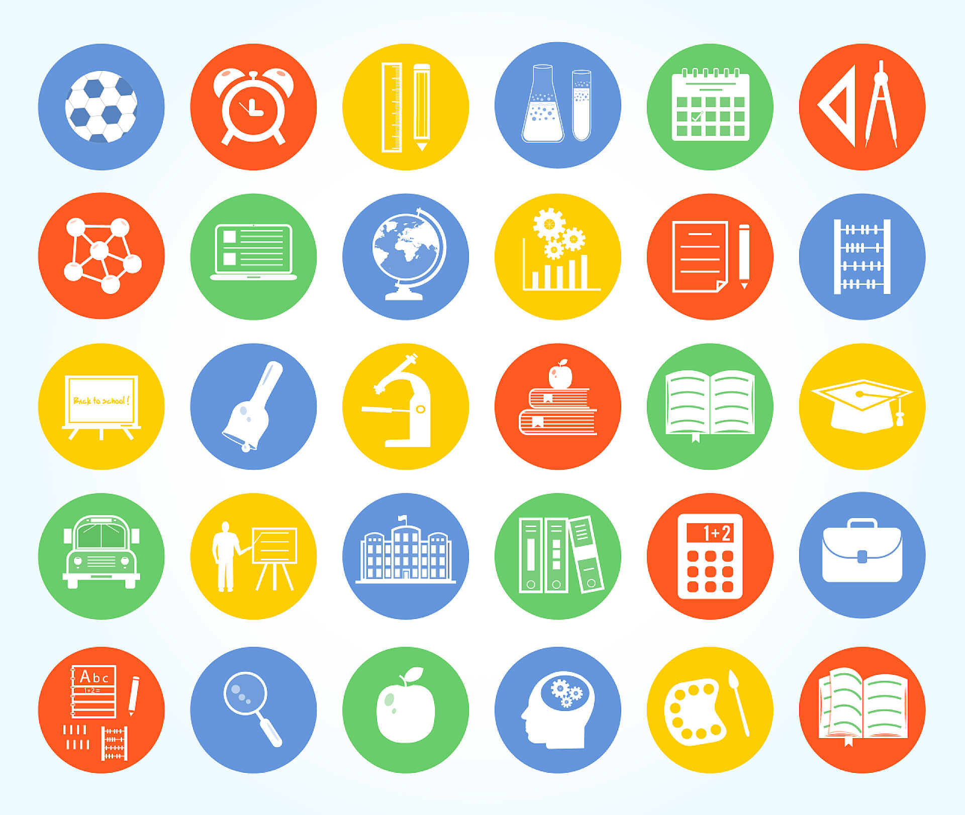 一组学校的图标