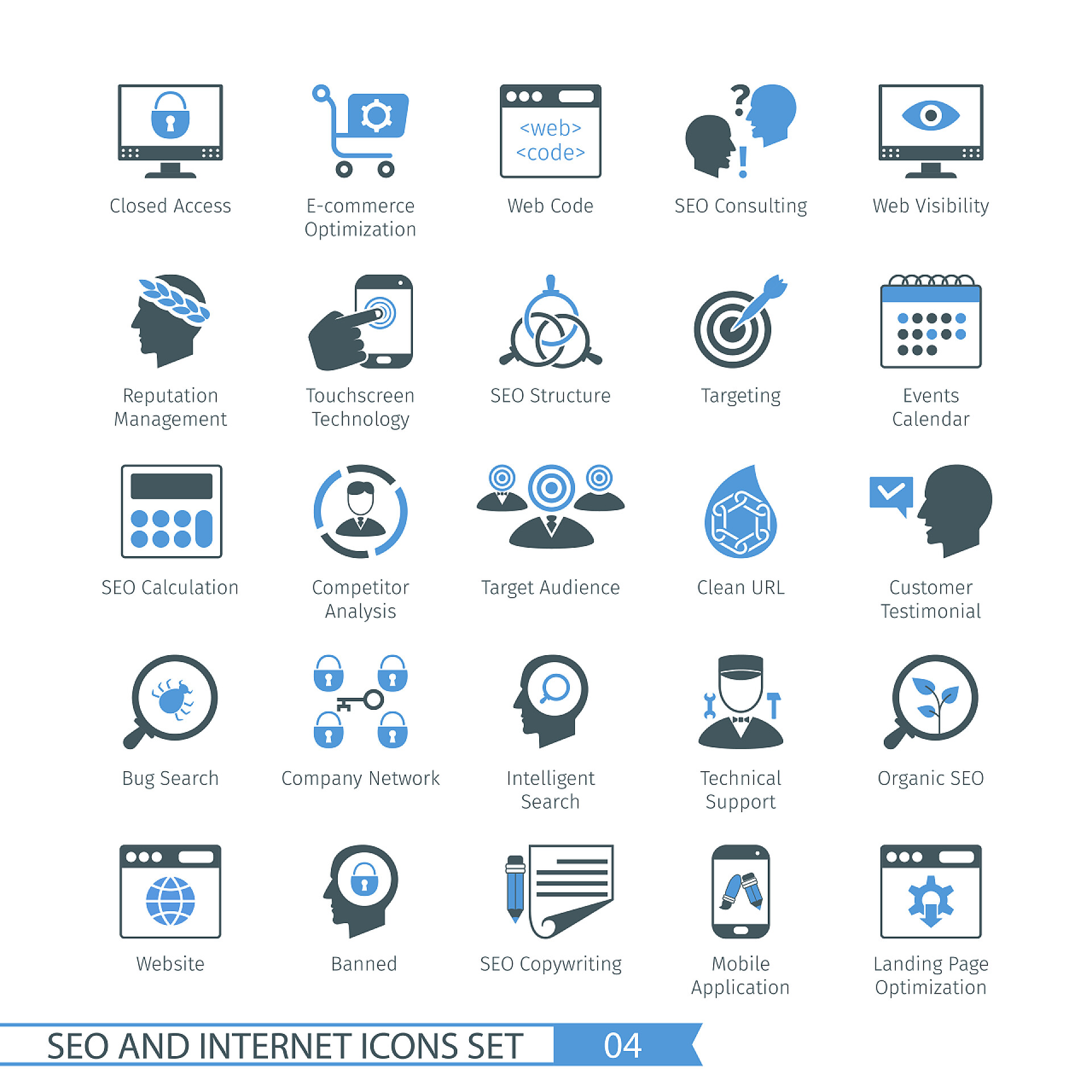 互联网和开发图标集