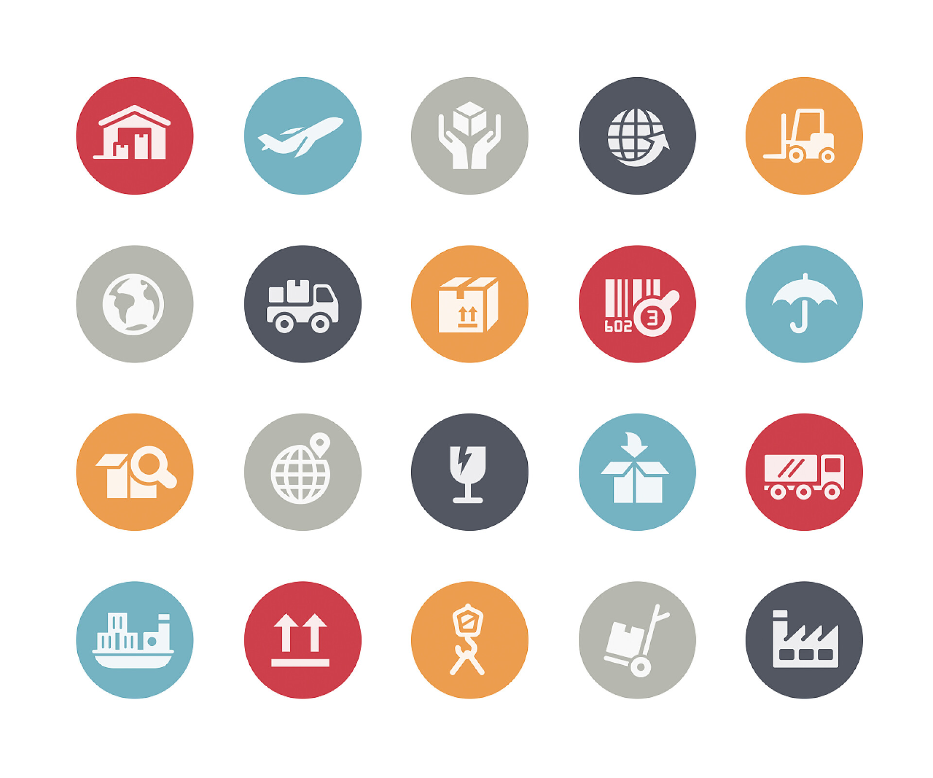 白色上互联网网站搜索引擎的矢量图标 电商货运