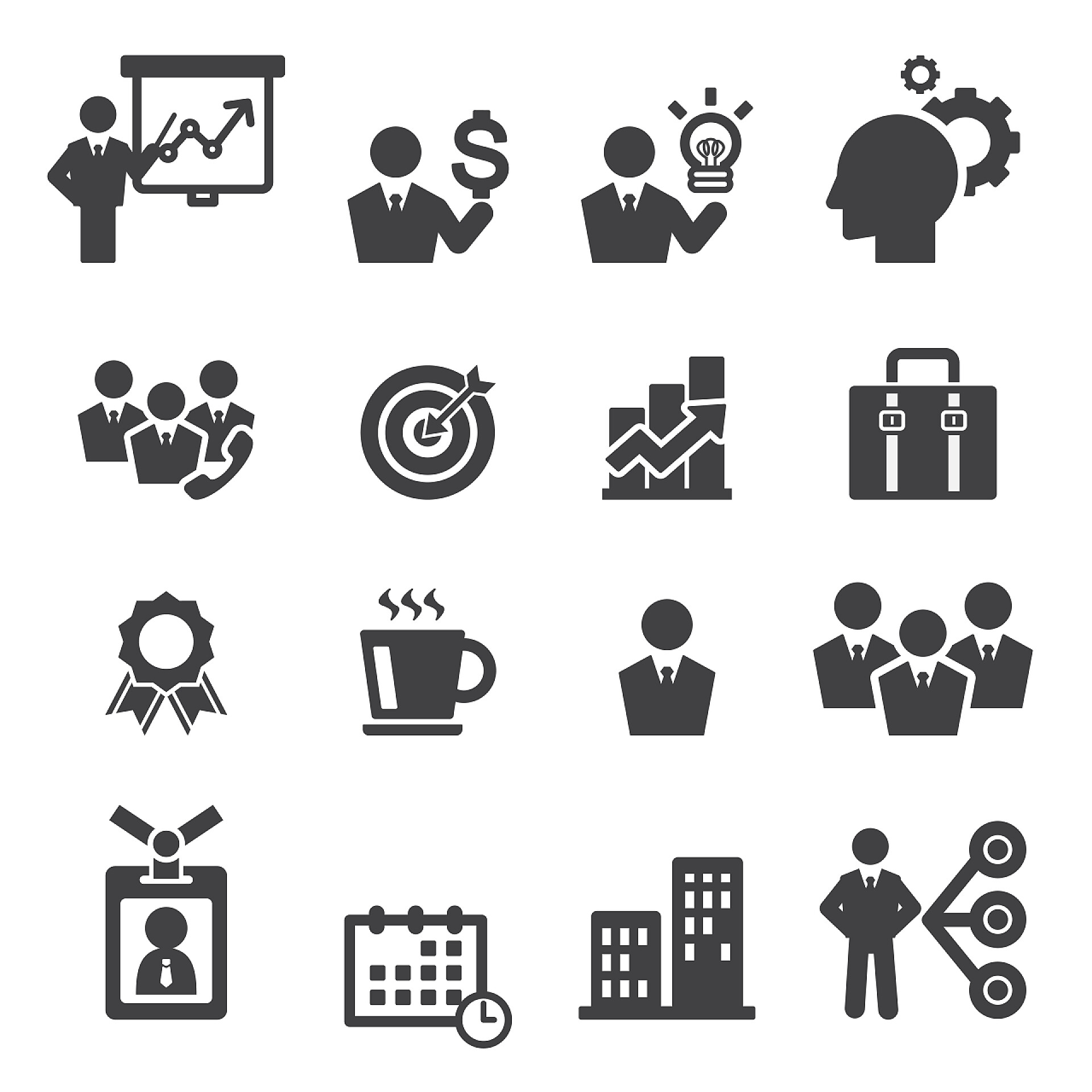 商务商业人物图标工作矢量图