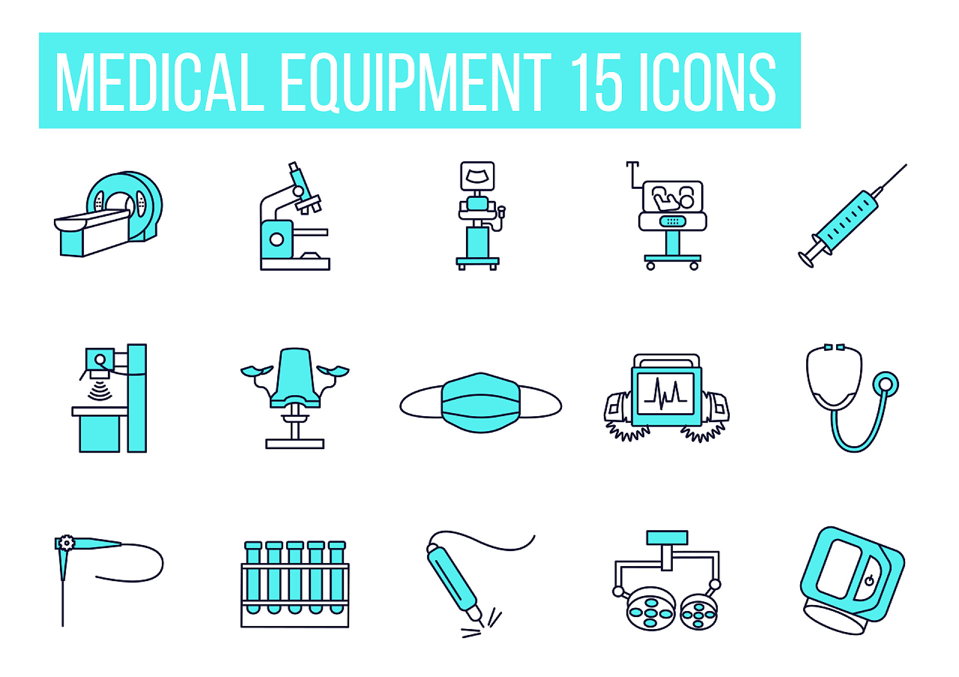医疗设备系列图标设置