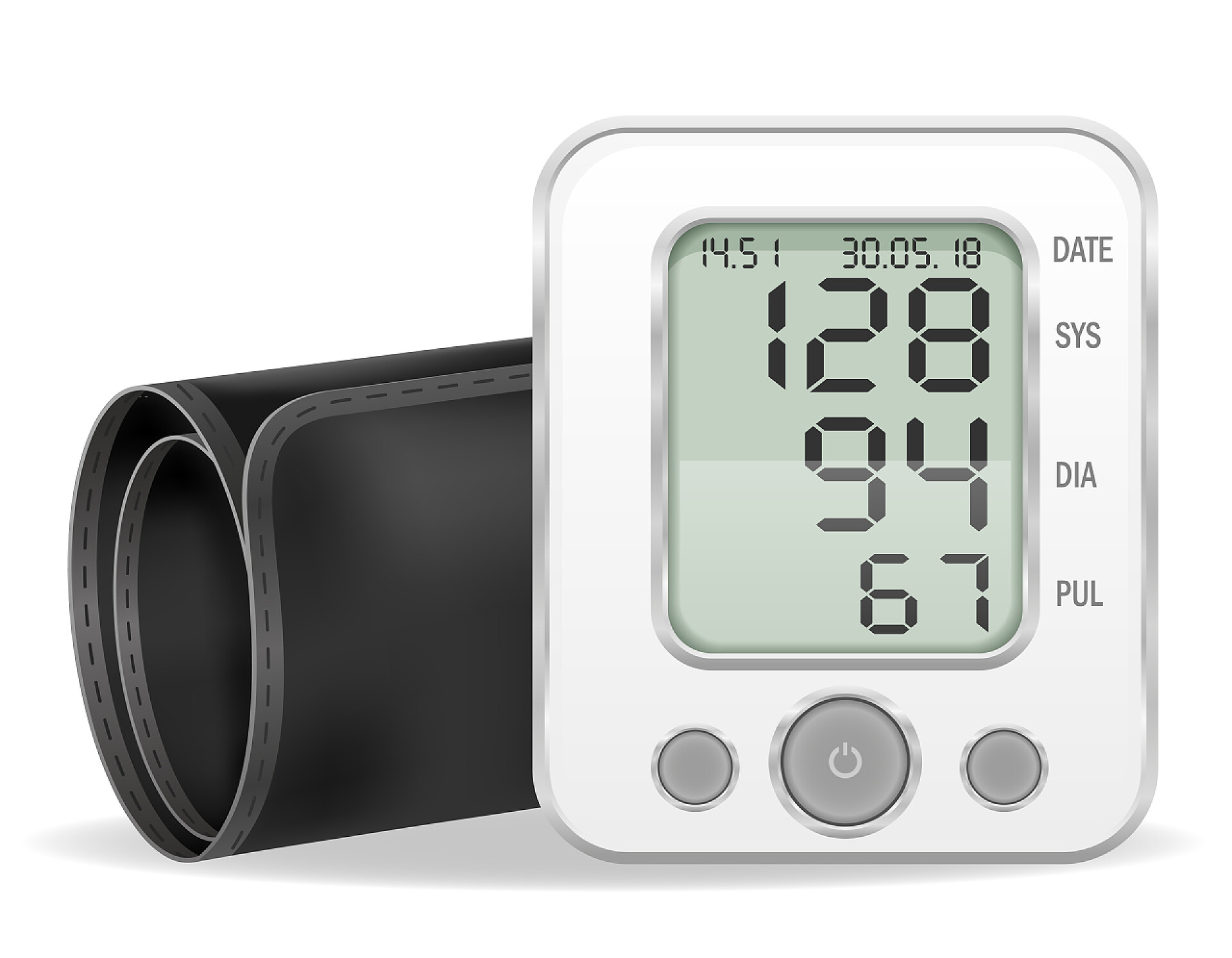 医疗健康白色背景的医用电子血压计医疗设备