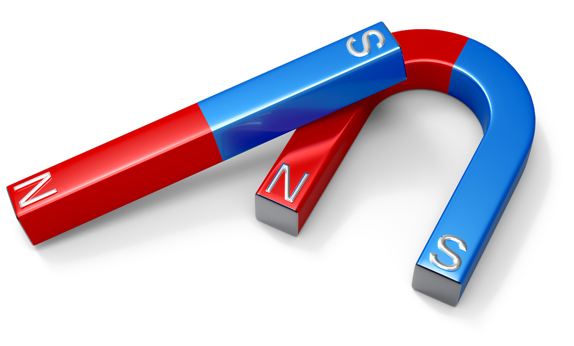 白色背景上的马蹄形磁铁