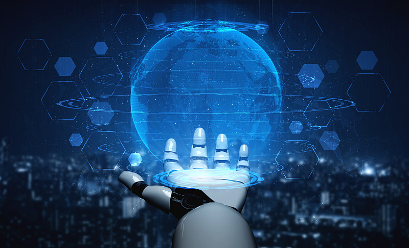 未来的人工智能机器人和半机械人。