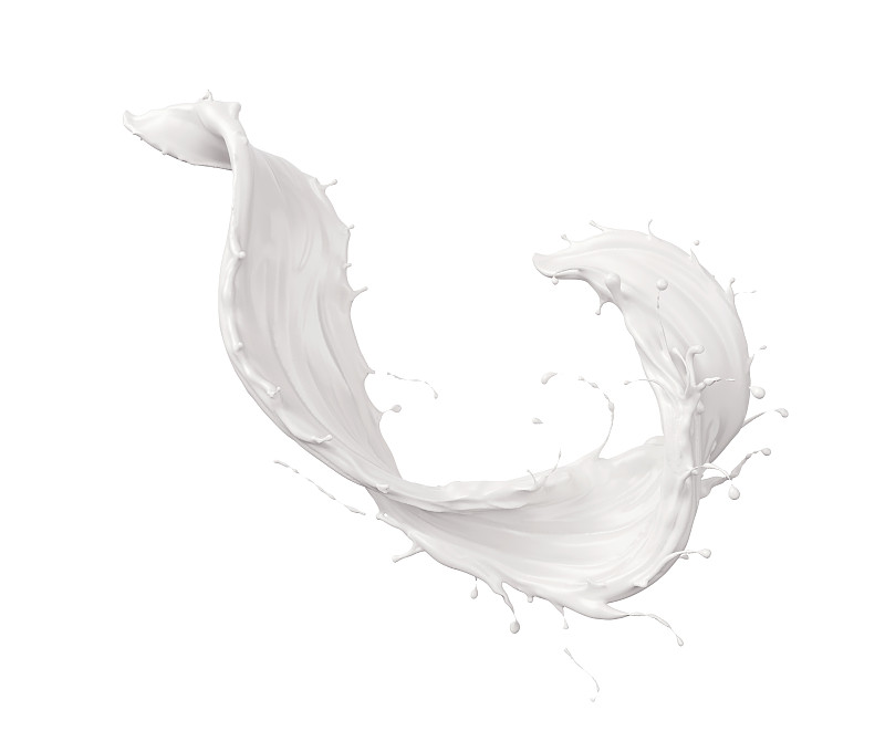 扭曲的牛奶飞溅