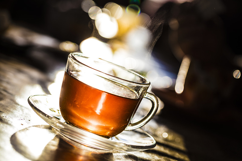 玻璃杯里的红茶
