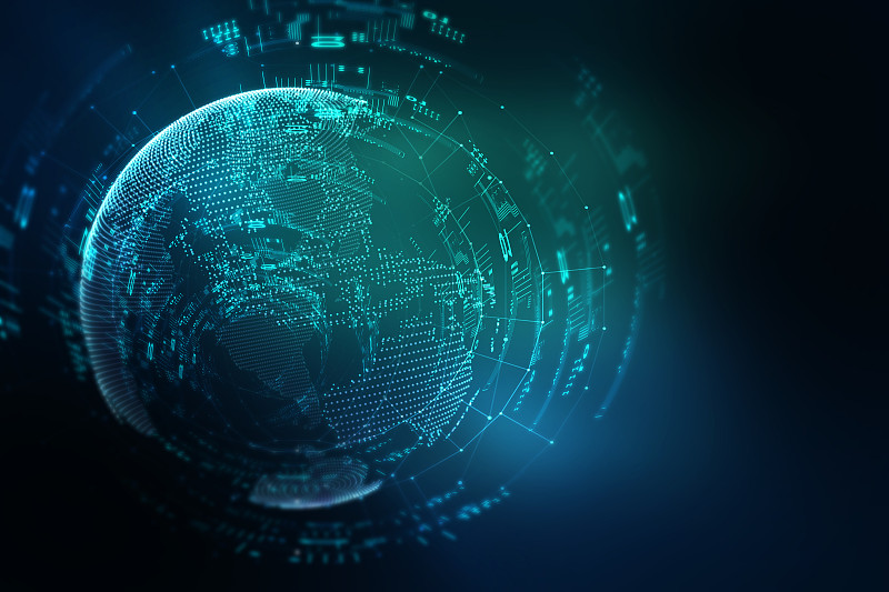 地球未来技术抽象背景