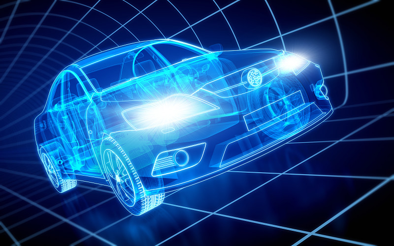 汽车x射线/蓝图-与剪切路径