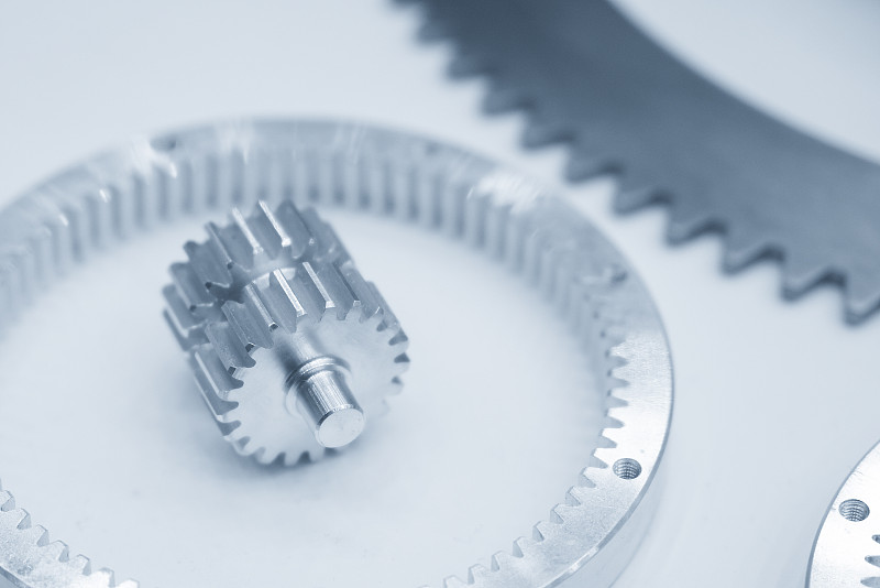 行星齿轮系统的特写镜头部分。