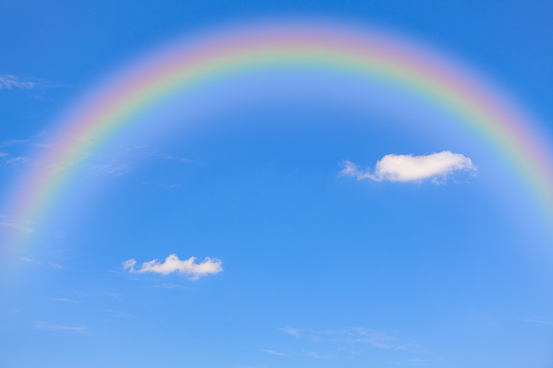 夏日天空上的彩虹