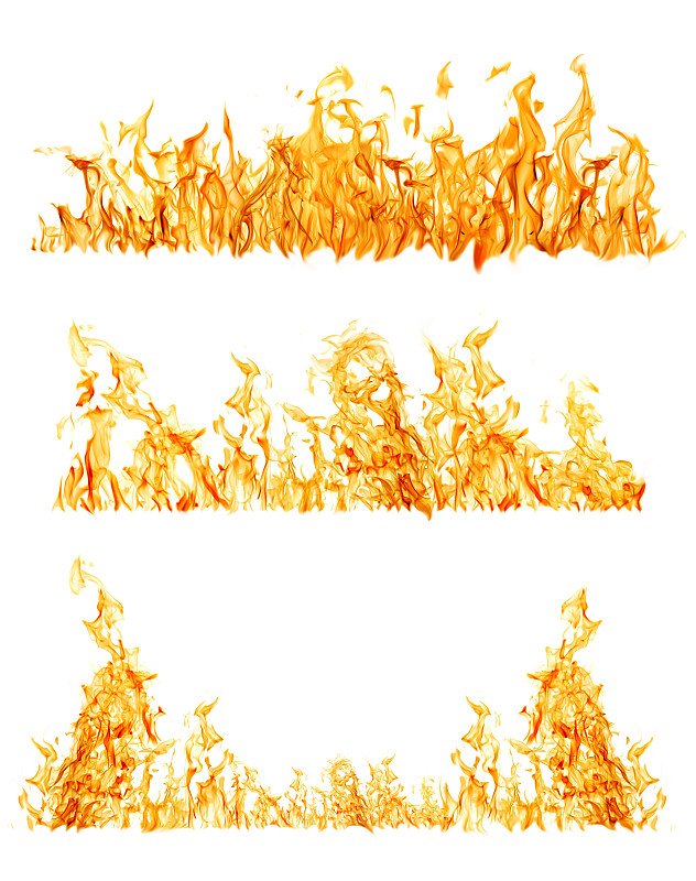 三套橙色火焰条上的白色