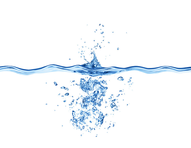 水下飞溅孤立的白色