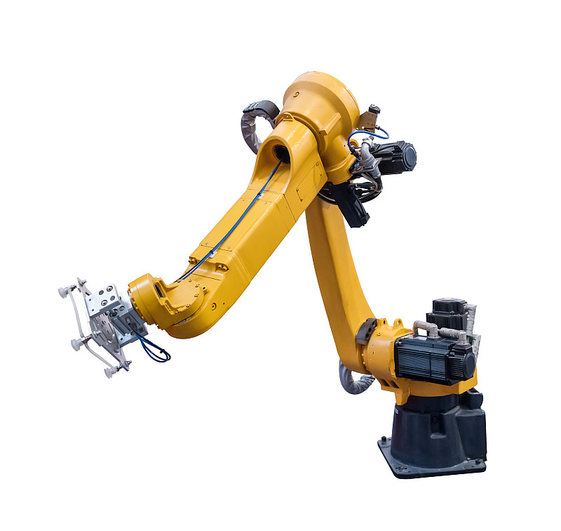 工业机械臂孤立在白色背景上