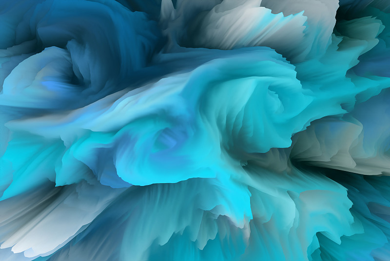 神奇的世界。色彩斑斓的抽象幻想背景，超现实的梦幻景观。三维演示