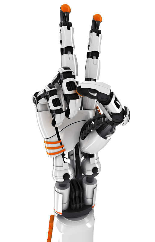 机器人手胜利手势