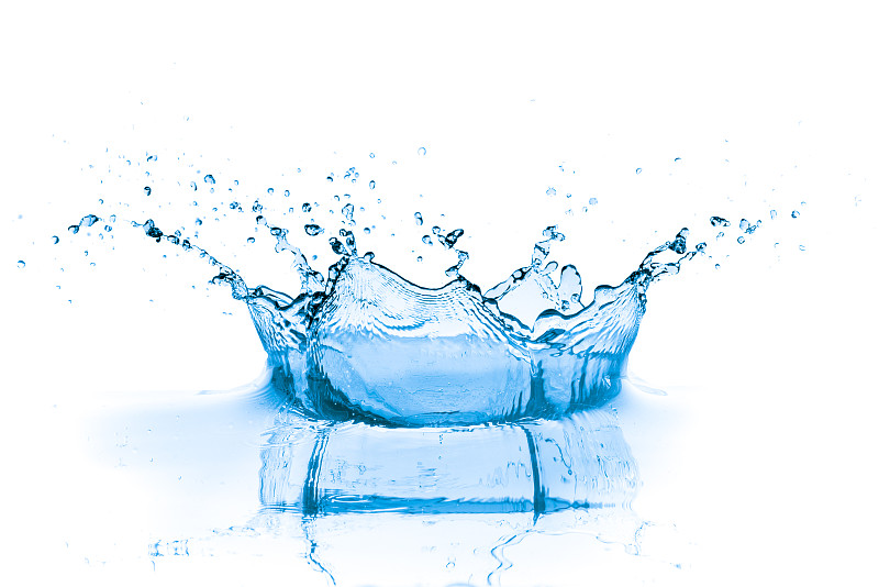 蓝色的水溅