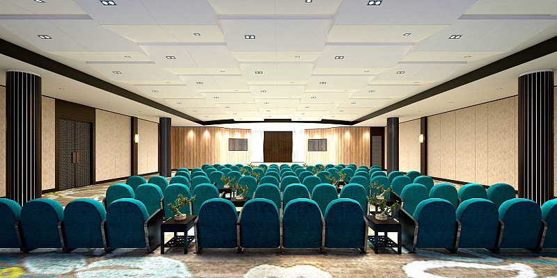 会议和董事会会议室的3d渲染