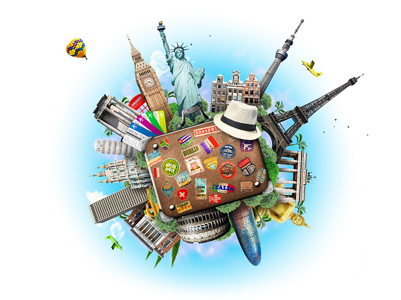 矢量插图的国际纪念碑在全球各地