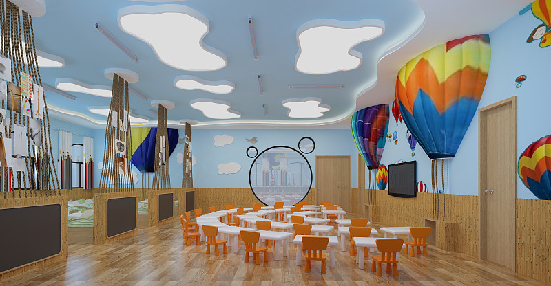 3d渲染学校的孩子