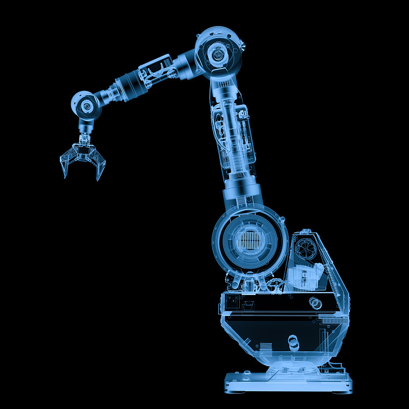 X光机臂孤立在黑色上