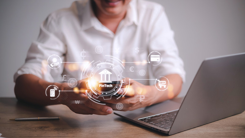 未来的金融科技概念商人选择金融科技词