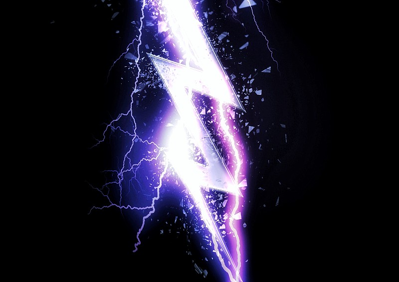 蓝色闪电的3d插图