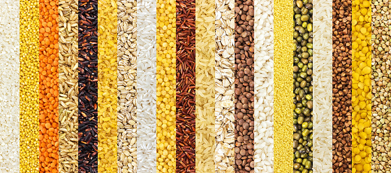 收集不同的磨粒背景，谷物纹理收集。特写镜头