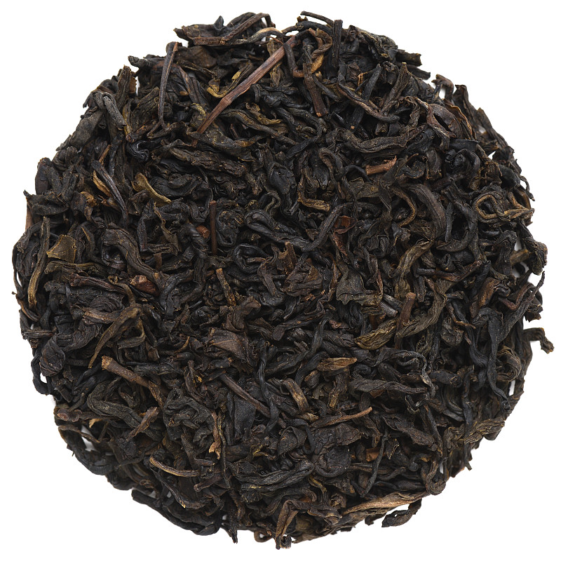 湖南天剑黑茶外形圆，孤立上白