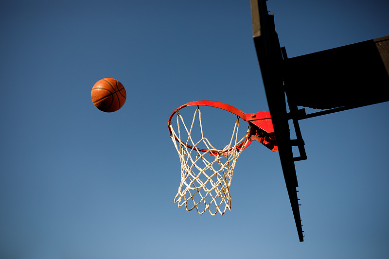 抛到空中的篮球