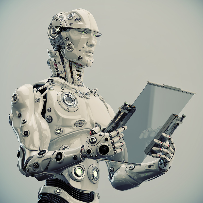时尚机器人手持平板电脑