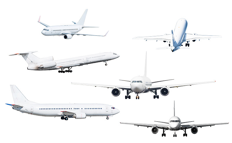 六架飞机从背景中分离出来