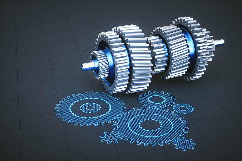 人工齿轮箱机械设置与蓝图齿轮