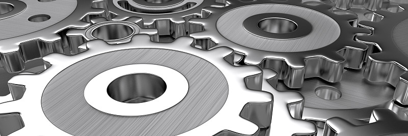 齿轮(3d插图横幅)