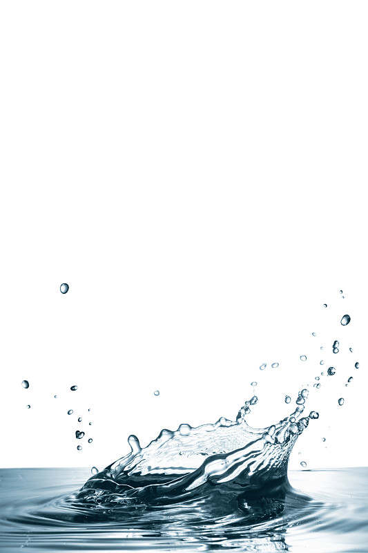 水皇冠飞溅隔离白色背景，设计模板。