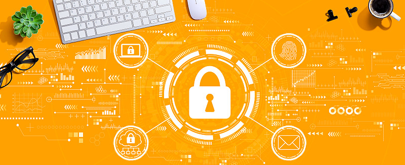 用电脑键盘实现互联网网络安全概念