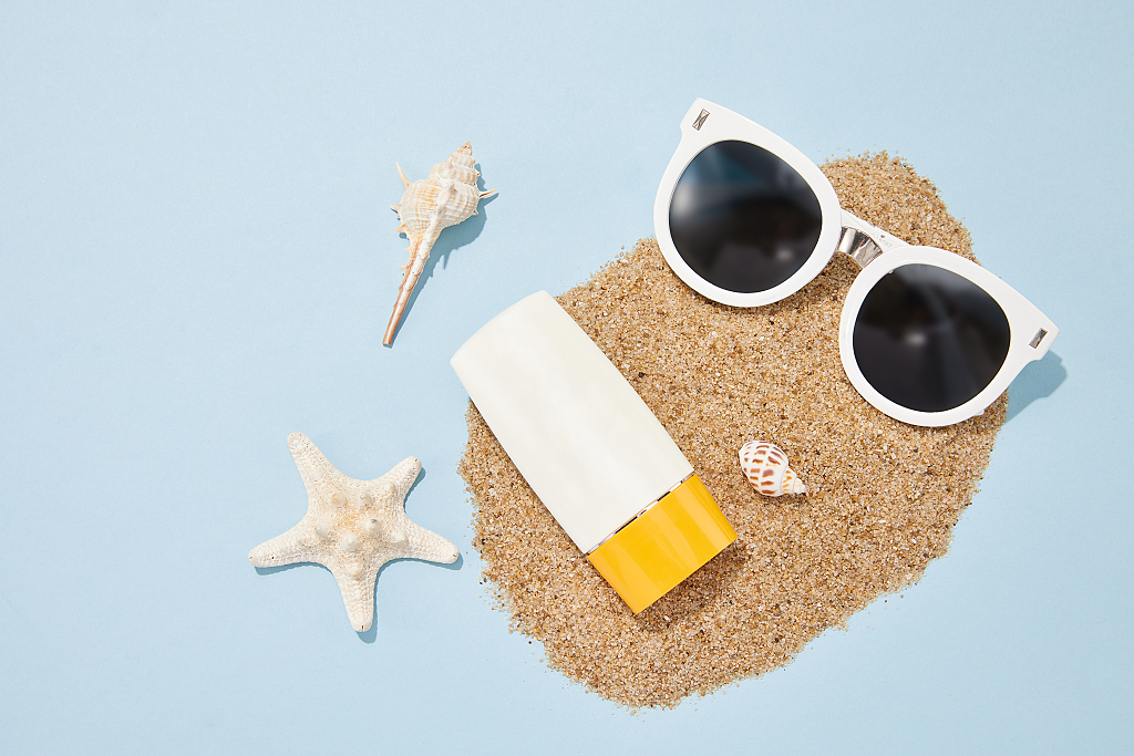 夏日summer沙滩静物背景