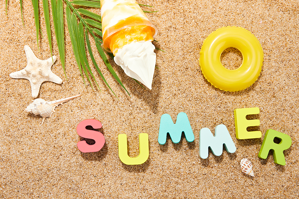 夏日summer沙滩静物背景