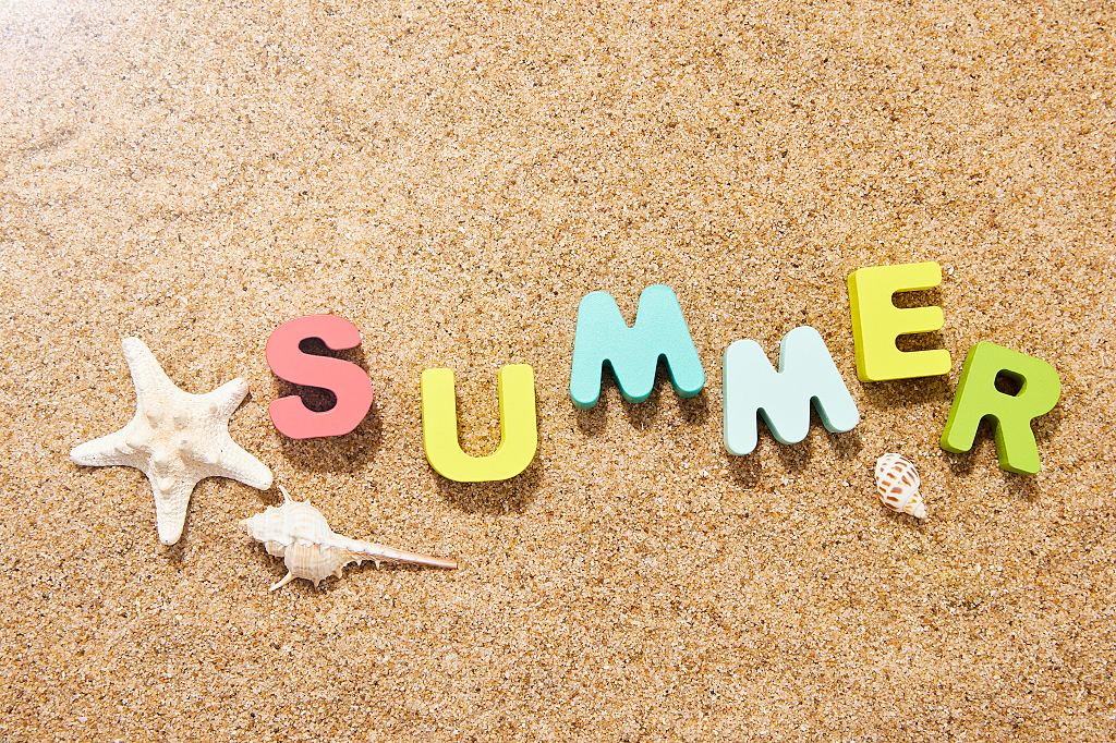 夏日summer沙滩静物背景