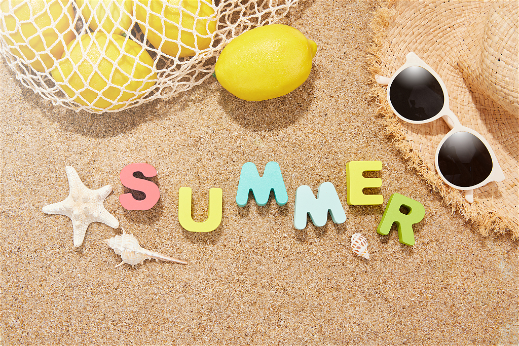 夏日summer沙滩静物背景