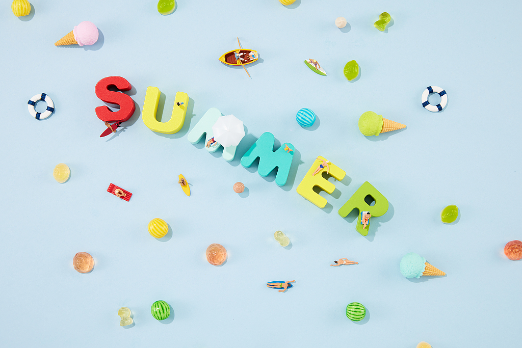 夏日summer沙滩静物背景