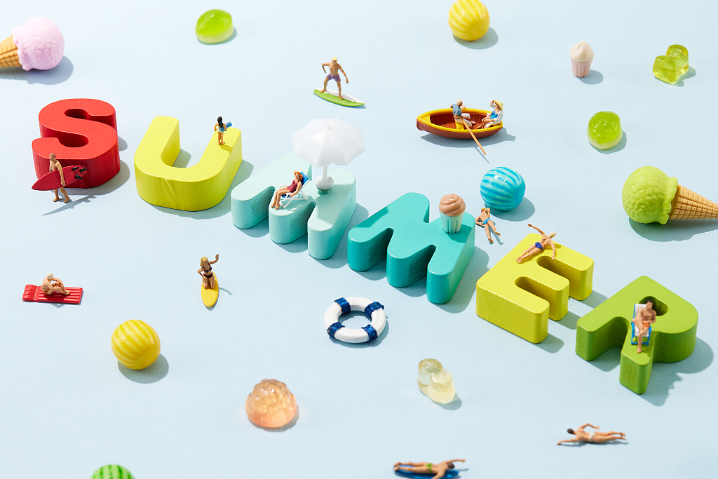 夏日summer沙滩静物背景