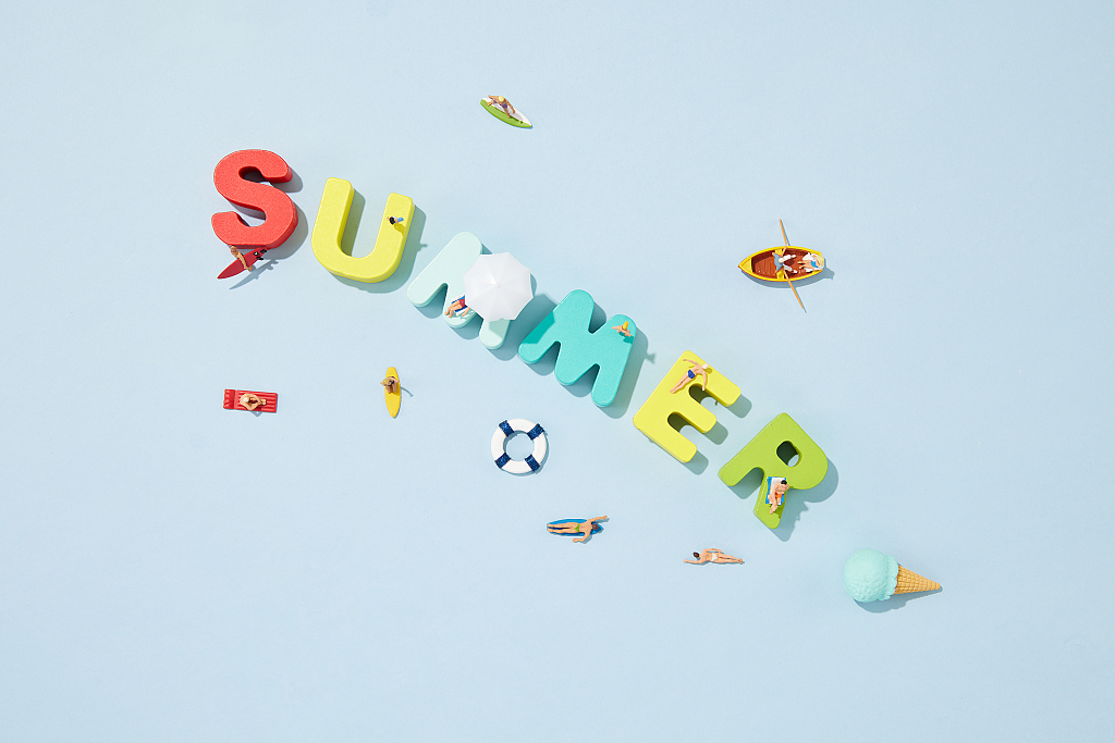 夏日summer沙滩静物背景