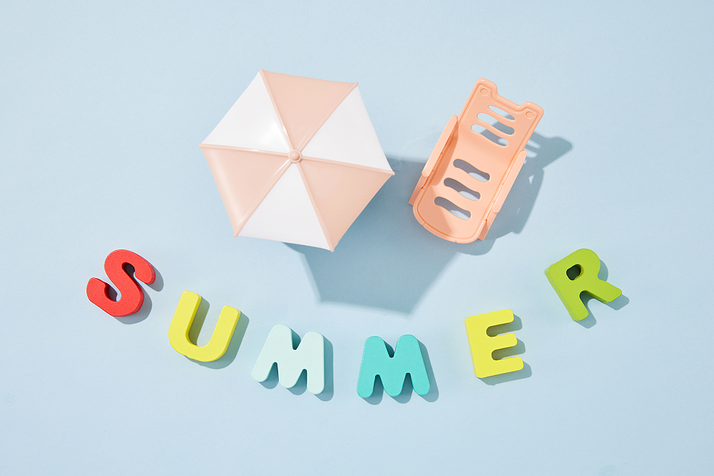 夏日summer沙滩静物背景