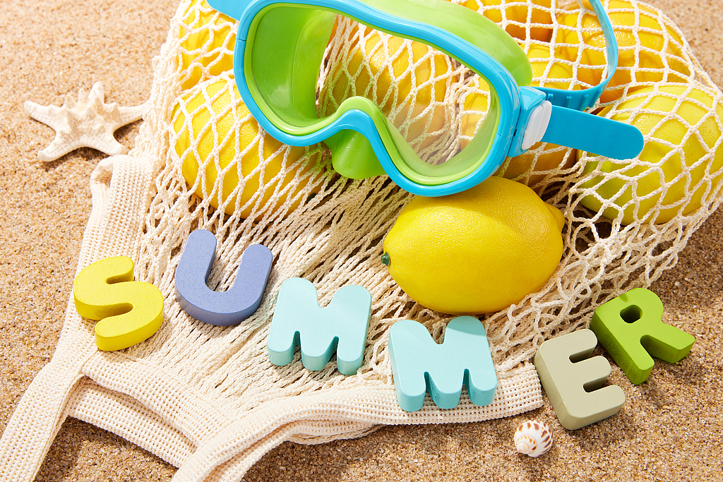 夏日summer沙滩静物背景