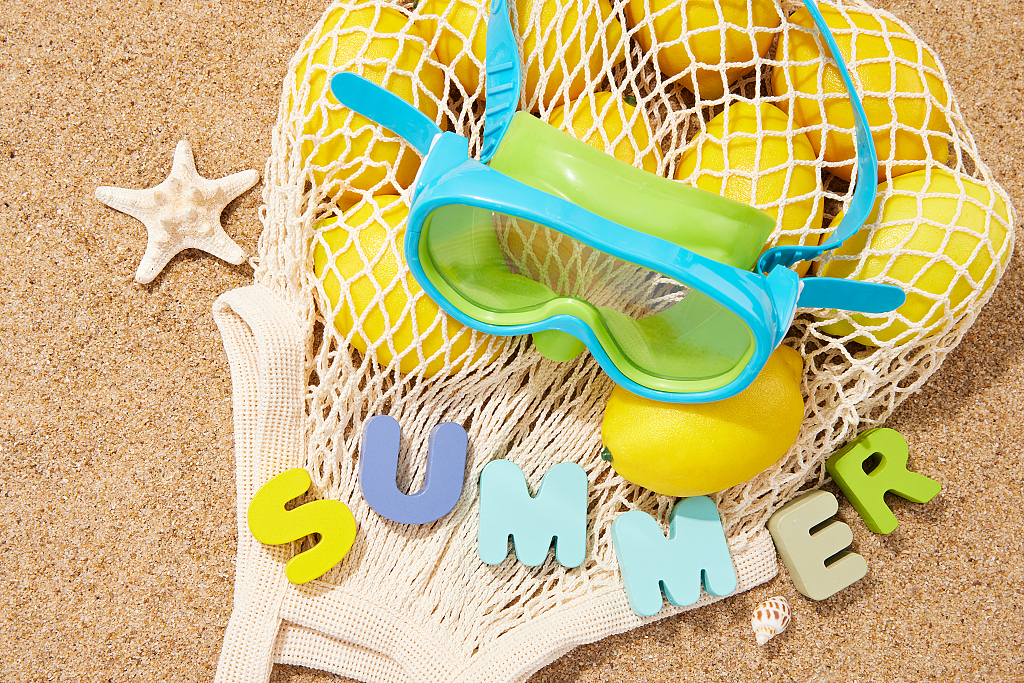 夏日summer沙滩静物背景