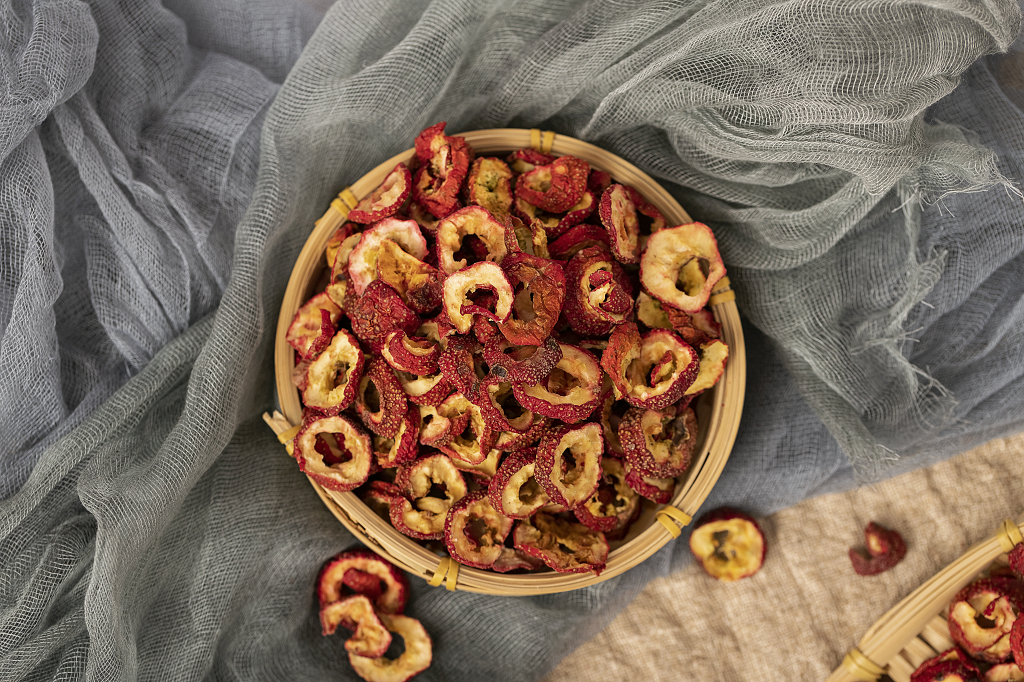 山楂干粗麻布背景中医中药图片医师节国医节