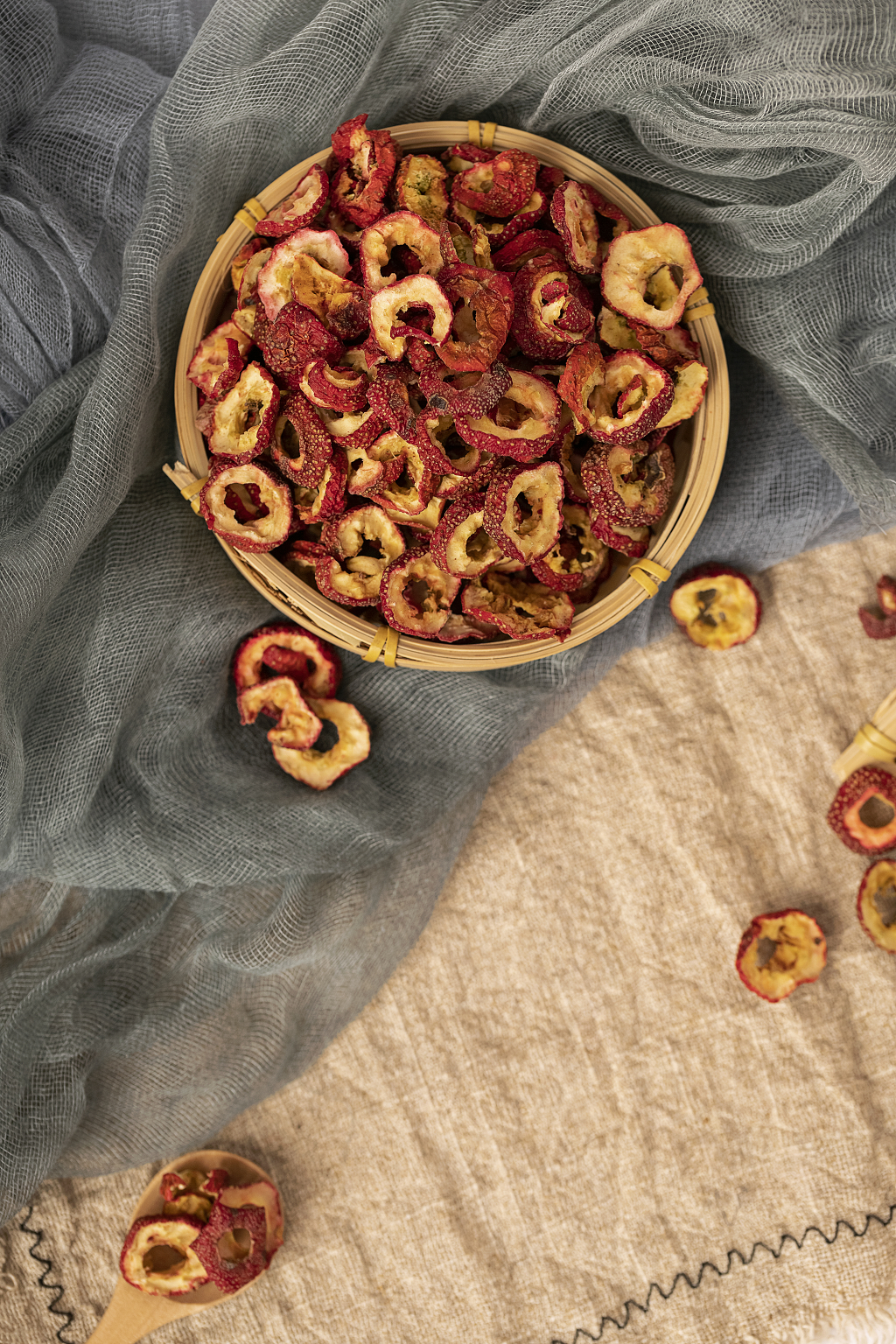 山楂干中药材粗麻布背景中医中药图片医师节国医节