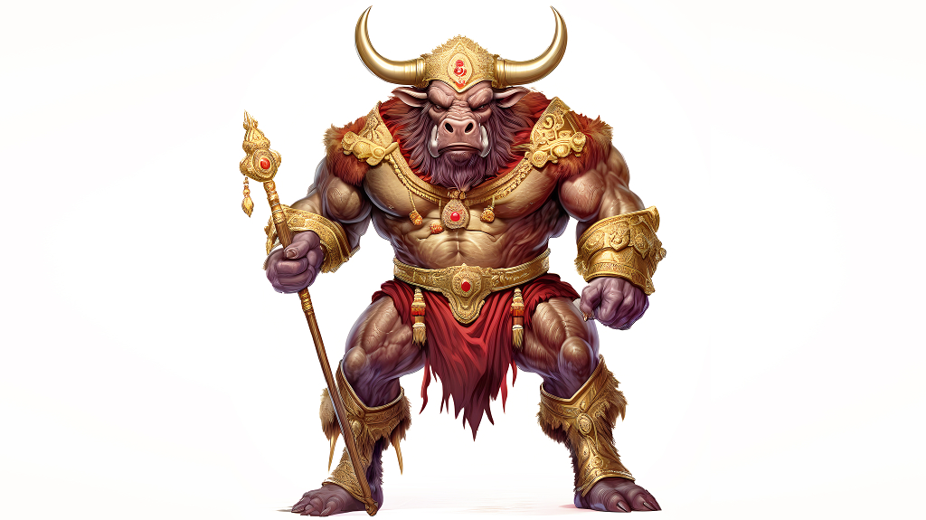 牛魔王正面站立全身的游戏卡通手游动漫IP形象