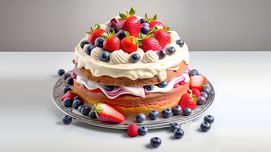 水果蛋糕完整蓝莓草莓千层奶油烘焙蛋糕