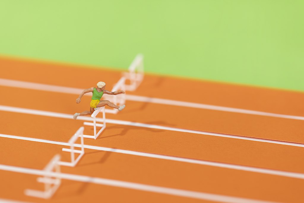 微缩创意跨栏运动员冲刺运动员创意运动会